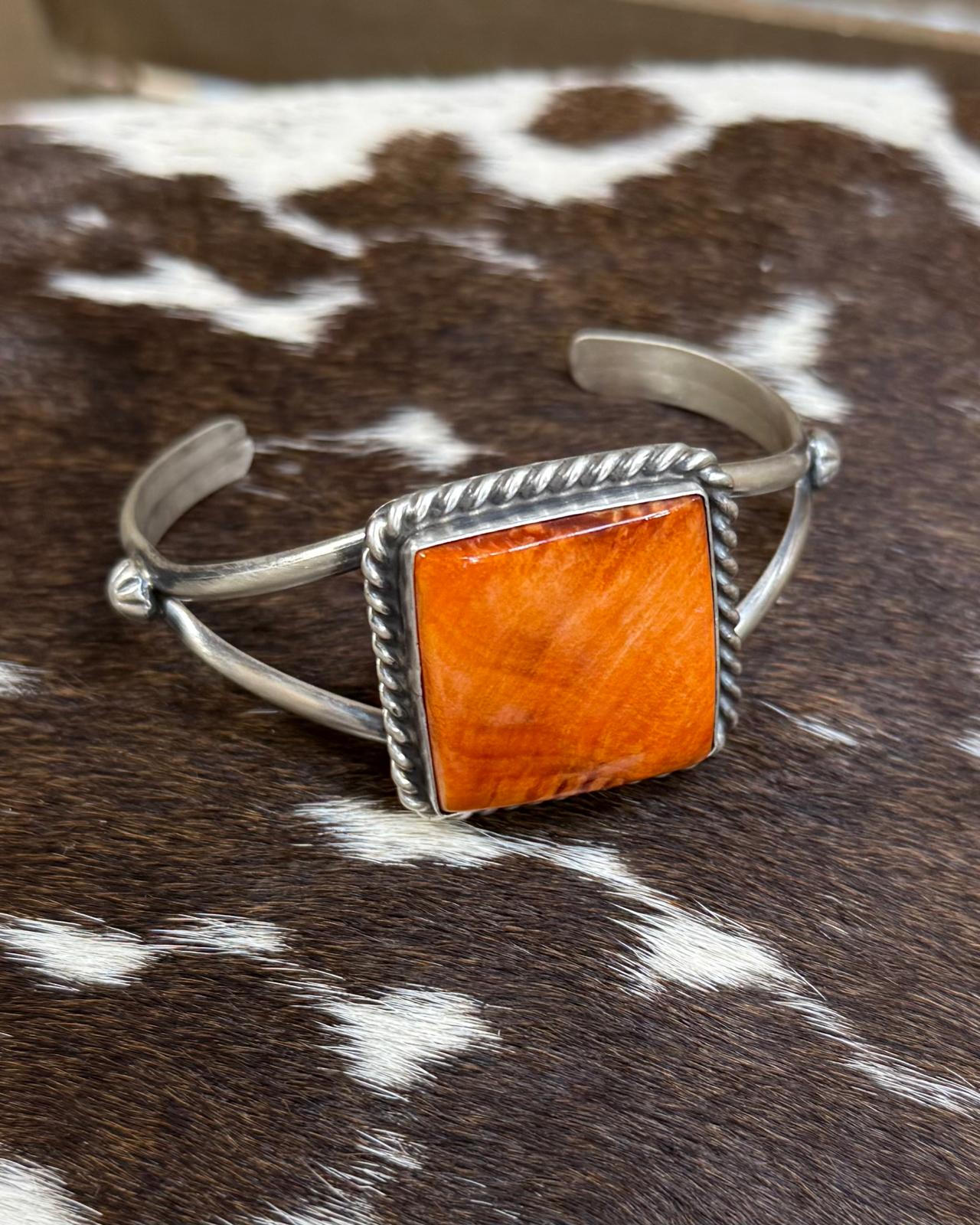 Orange Spiny Square Cuff *Native