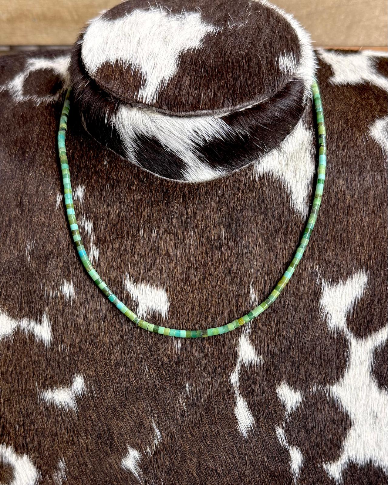 Heishi Turquoise Green Stacker Necklace