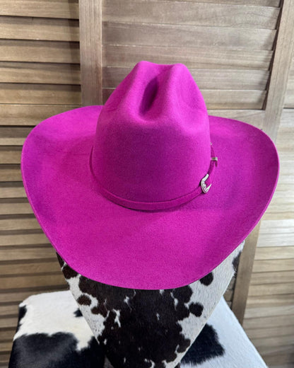 Hot Pink Magenta Cattleman Tejana Felt Hat