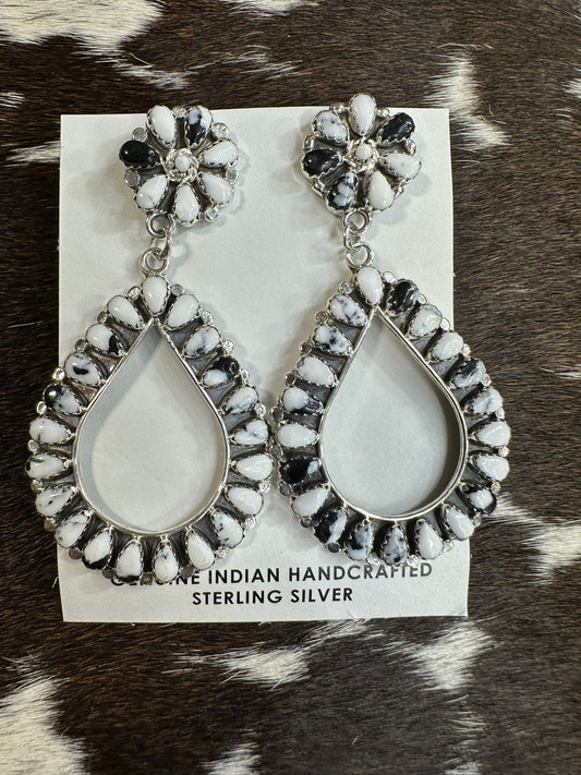 White Buffalo Teardrop Dangles