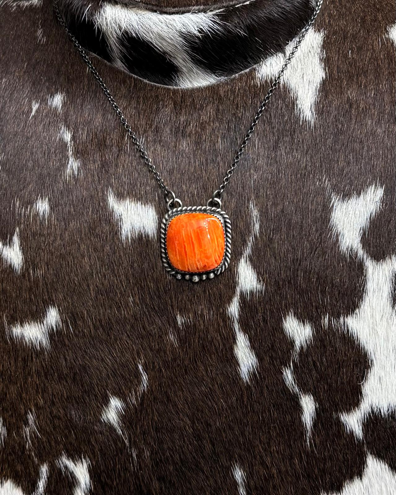 16" Theresa Smith Spiny Square Necklace *Native