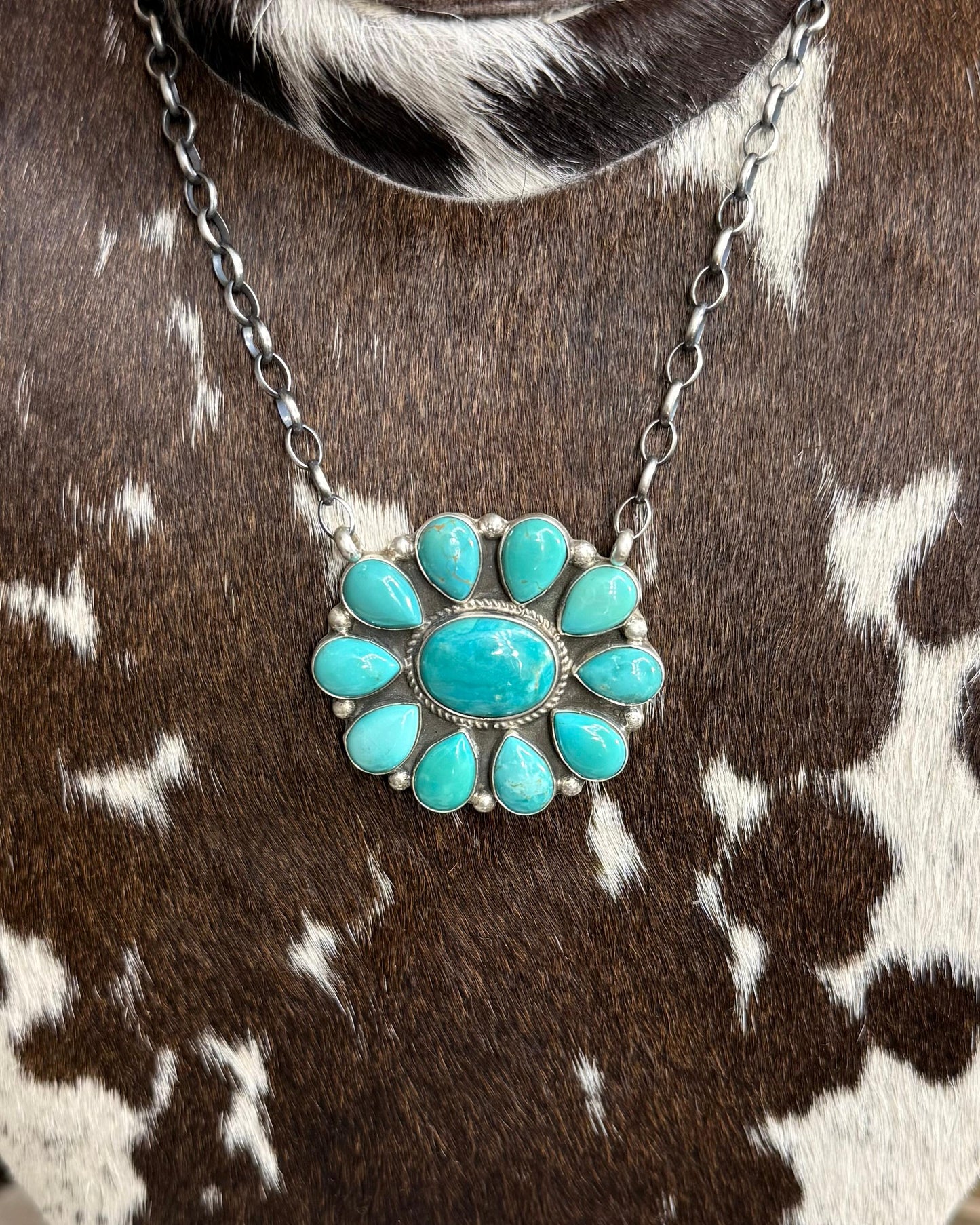 Geraldine James Turquoise Cluster Necklace *Native