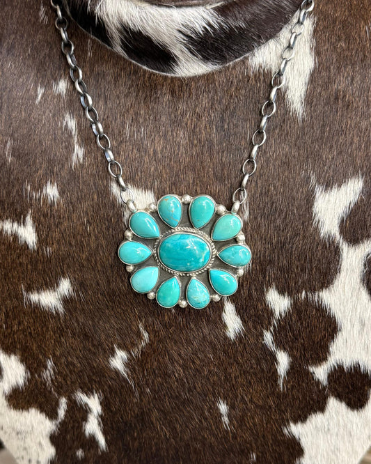 Geraldine James Turquoise Cluster Necklace *Native