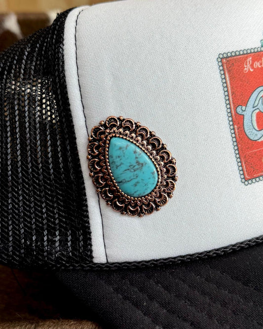 Copper Turquoise Hat Pin