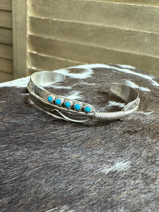 Turquoise Feather Cuff