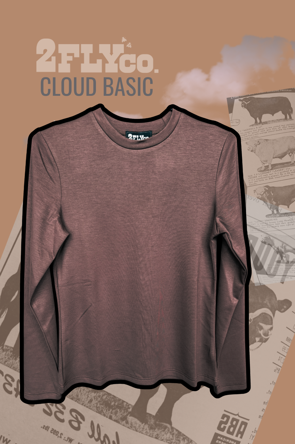 L/S Cloud Basic Top *Mocha