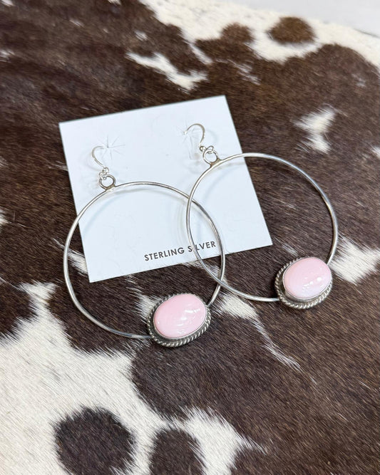Elouise Kee Pink Conch Fish Hook Hoops