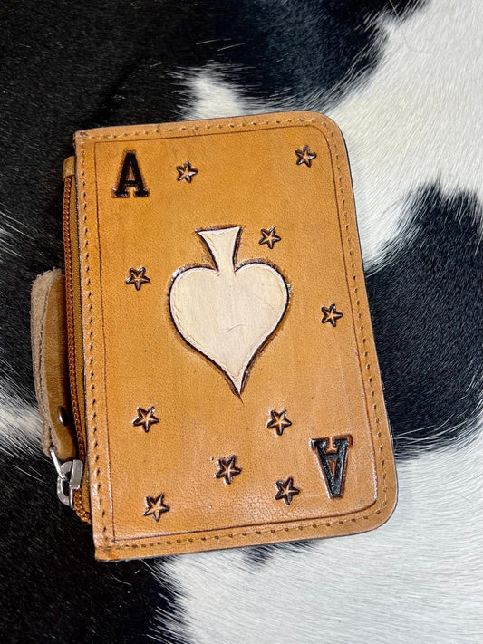 A Spade Cowhide Coin Wrislet