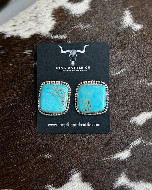 M Willie Kingman Square Studs *Native