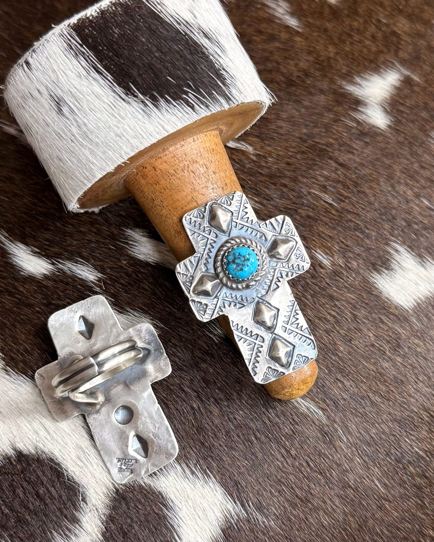 T. Yazzie Adjustable Cross Ring *Native