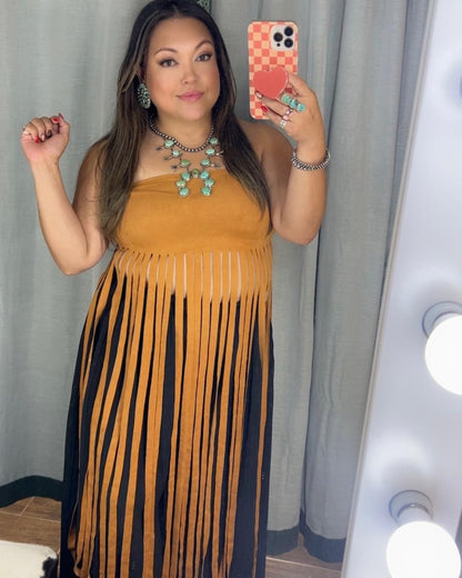 Golden Hour Fringe Tube Top