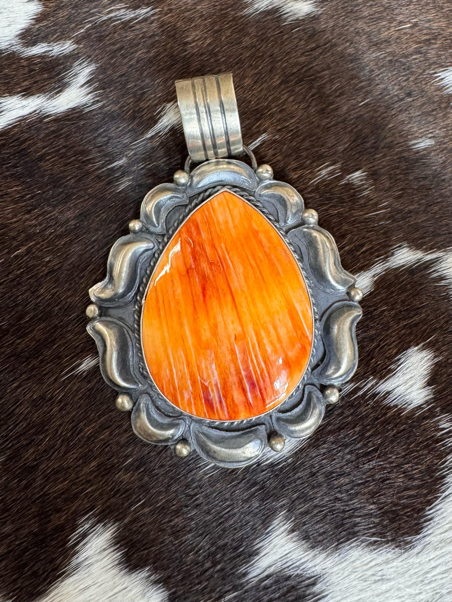 Teardrop Orange Spiny Pendant *Native