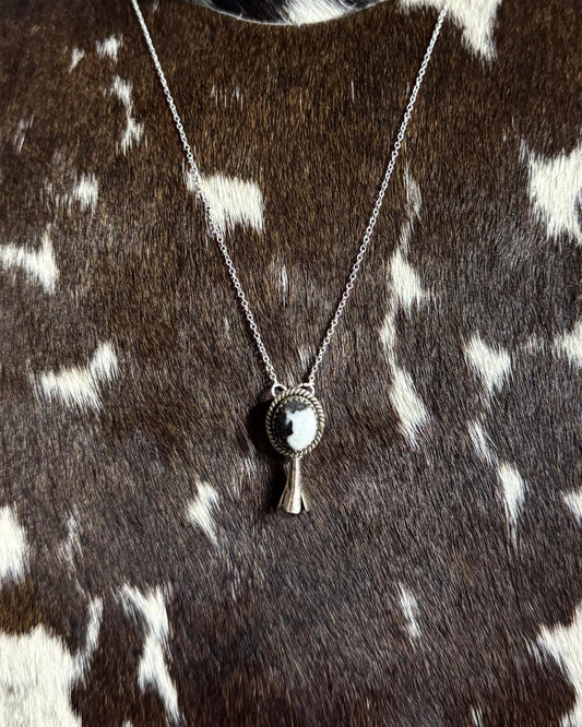 White Buffalo Flower Blossom Necklace *Non Native