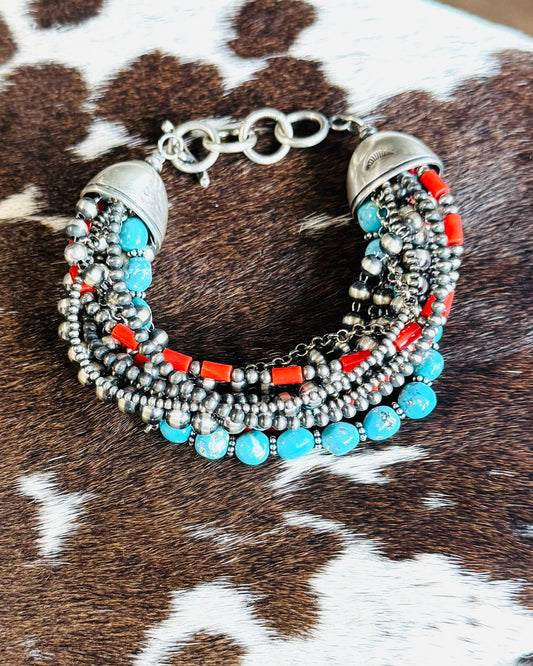 Kingman & Coral Strand Pearl Bracelet *Native