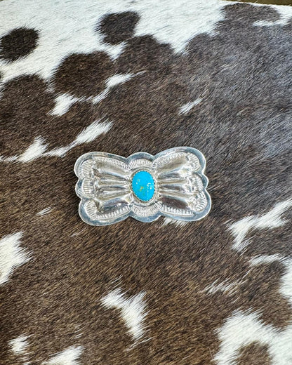 Sterling Bow & Turquoise Pin *Native
