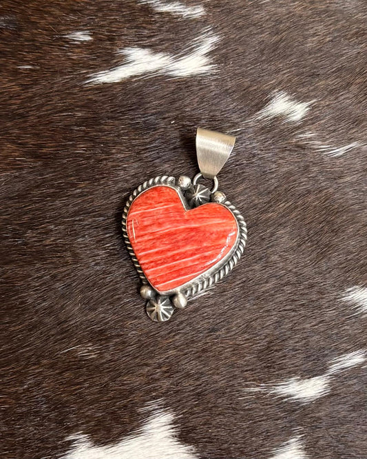 Red Spiny Heart Pendant - Native