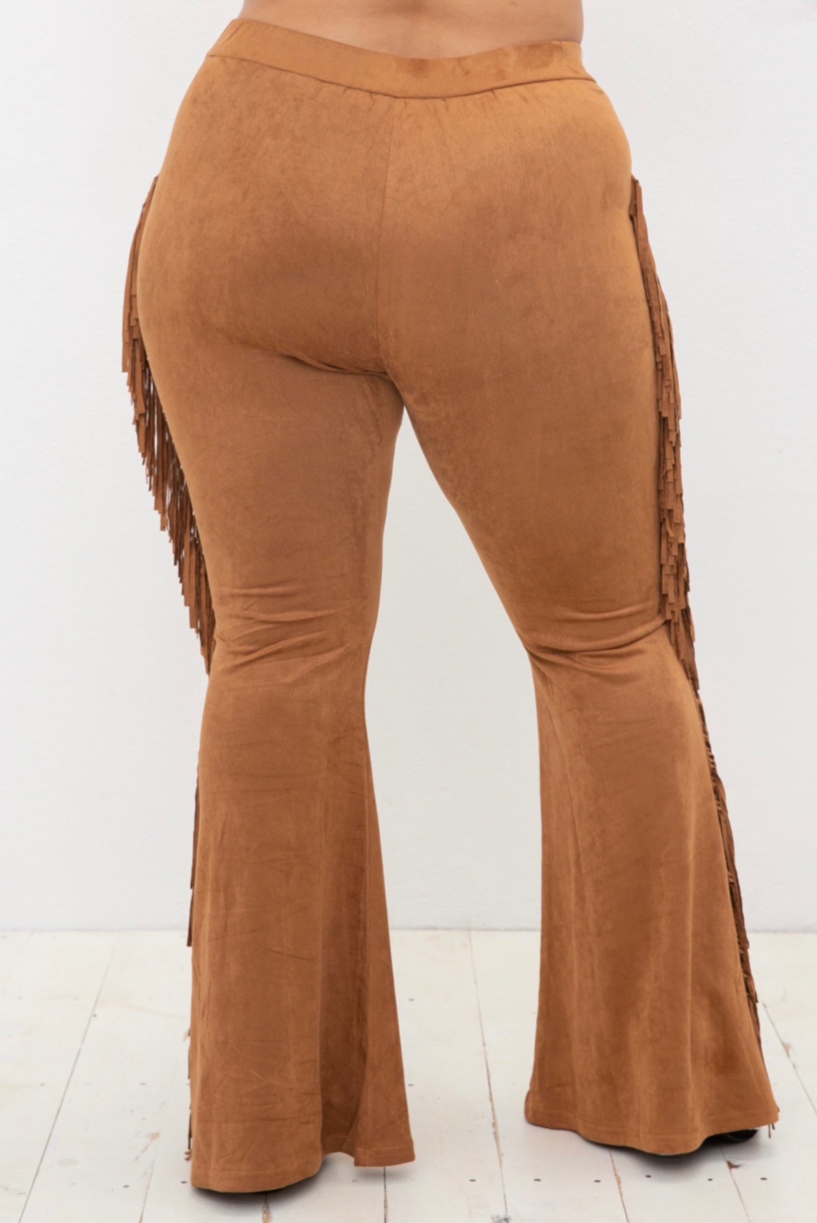 Brown Shania Suede Fringe Pants My Pretty in Pink